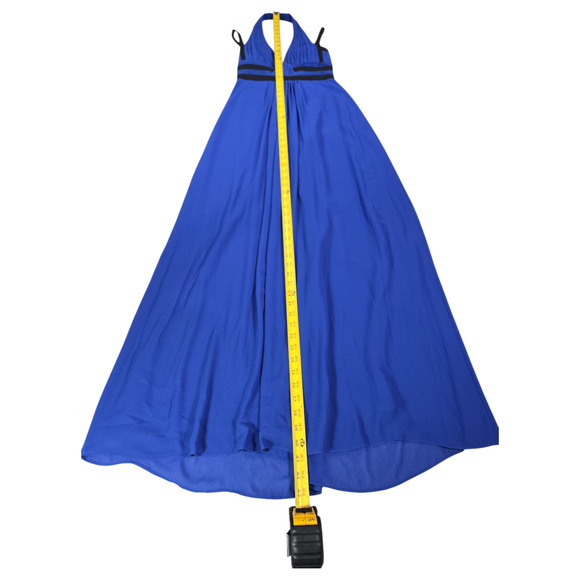 BCBGMaxAzria Women Sz 02 MARGARETTE Royal Blue Halter Maxi Dress Prom HOCO EUC - Picture 4 of 12